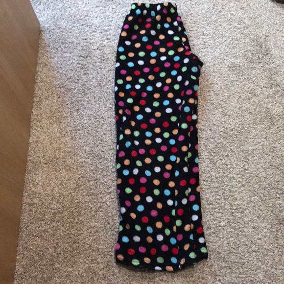Character Black Fuzzy Polka Dot Pajama Pants - Picture 2 of 6